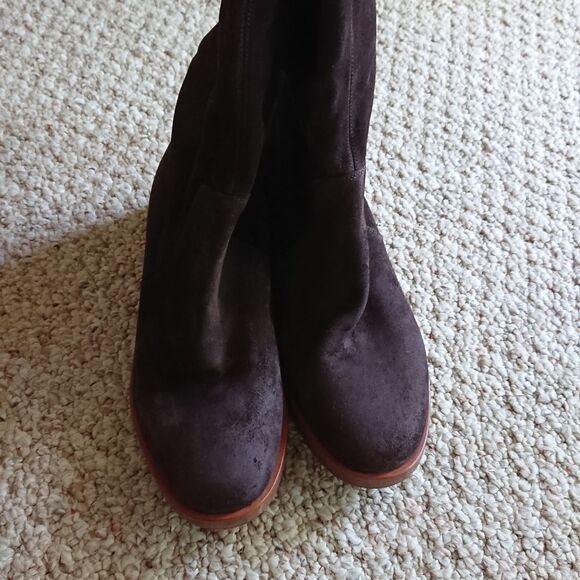 SERGIO ROSSI brown Suede below the knee boots size 7 - Picture 9 of 12